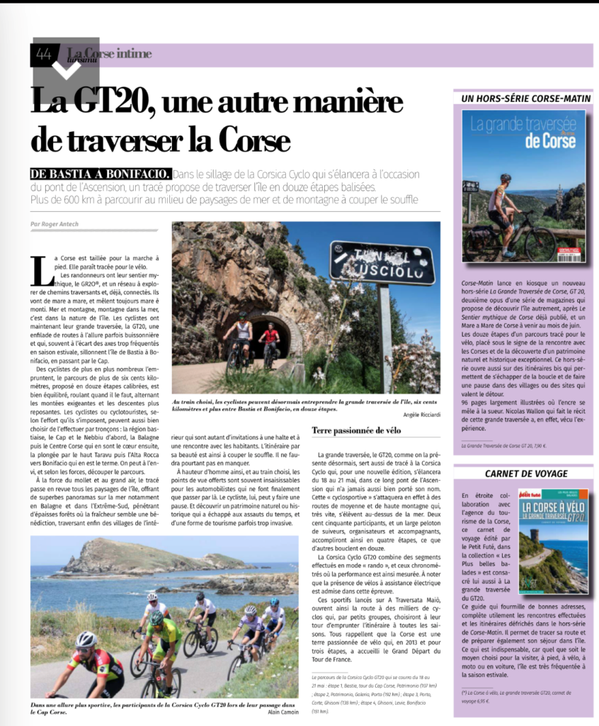 la GT20 une autre manière de traverser la Corse