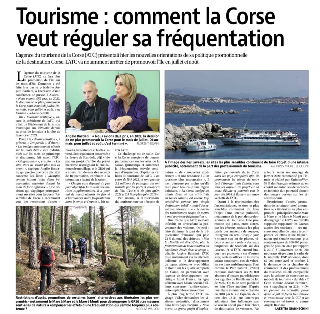 tourisme comment la Corse veut réguler sa fréquentation
