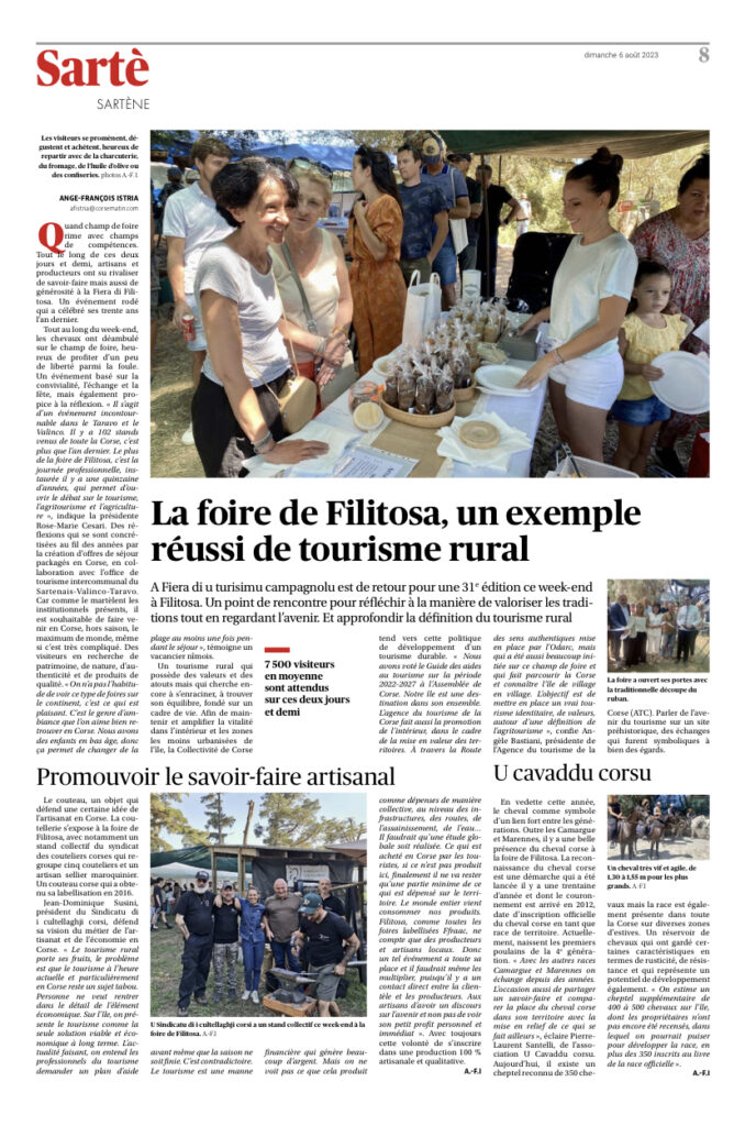 la foire de Filitosa un exemple réussi de tourisme rural