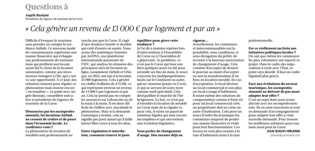 Questions à Angele Bastiani