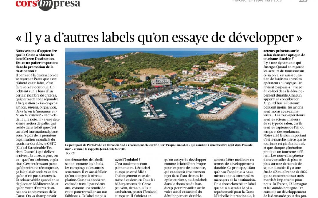 Corse-Matin : « Il y a d autres labels qu’on essaye de développer »