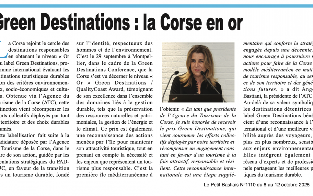 Le Petit Bastiais « Green Destinations : la Corse en or »